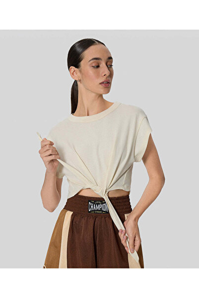 Champion Trophies Ss Tee Women's Beige T-Shirt - 117887-Ys141