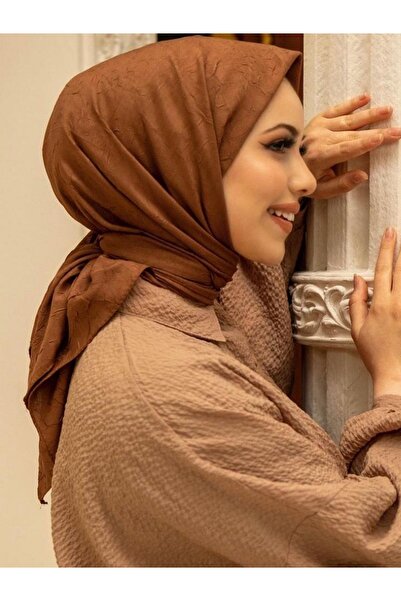 SHAGGY BUTİK Bambu Kraş Eşarp Kahverengi