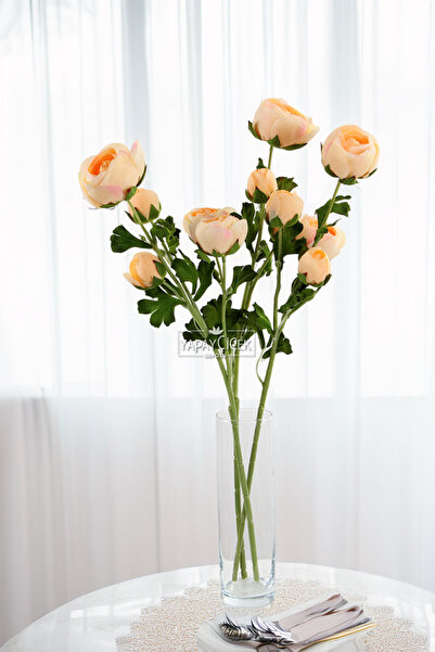 Yapay Çiçek Deposu Yapay Uzun Dal 4lü Gül 63 cm Somon