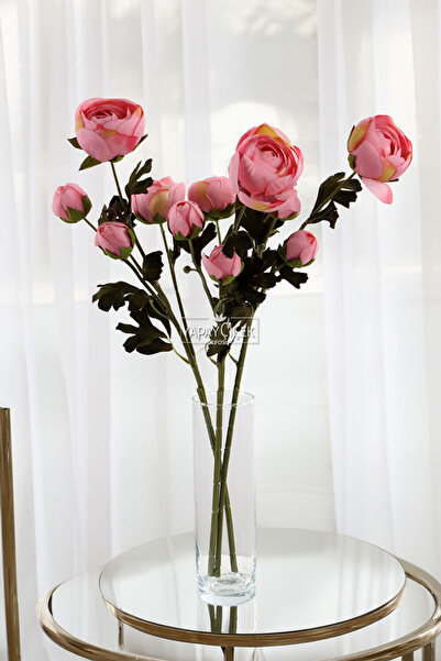 Yapay Çiçek Deposu Yapay Uzun Dal 4lü Gül 63 cm Pembe