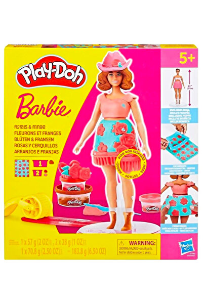 Play Doh Bar-bie Çiçekli ve Püsküllü Oyun Hamuru Seti G1360