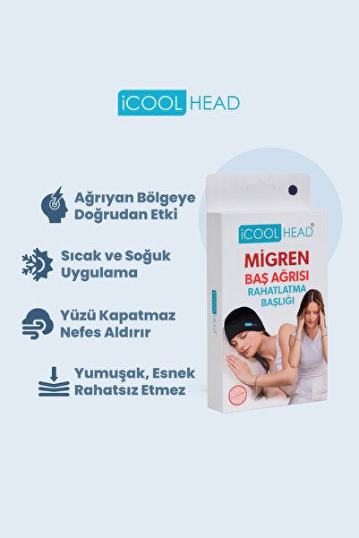 iCool Head Mıgren Ve Bas Agrisi Giderici Başlık Soğuk Ve Sıcak Kompres Şapka, Antrasit