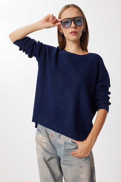 Happiness İstanbul Women's Bone Basic Knitwear Sweater Mx00270