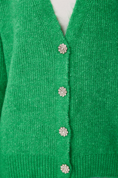 Happiness İstanbul Women's Dark Blue Stylish Buttoned Knitwear Cardigan Mx00114