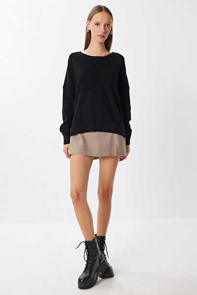 Happiness İstanbul Women's Bone Basic Knitwear Sweater Mx00270