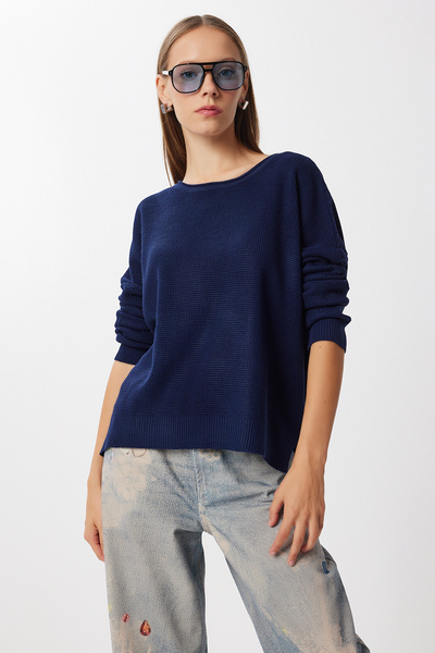 Happiness İstanbul Women's Bone Basic Knitwear Sweater Mx00270
