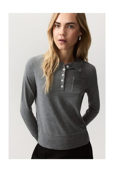 LEFTIES Damen Strick-Poloshirt