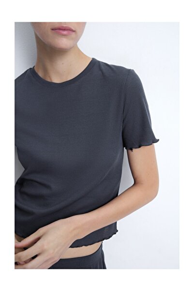 LEFTIES Dámské pyžamové tričko s vroubkovaným lemem