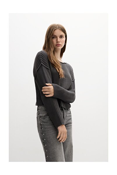 LEFTIES Gerippter Strickpullover für Damen