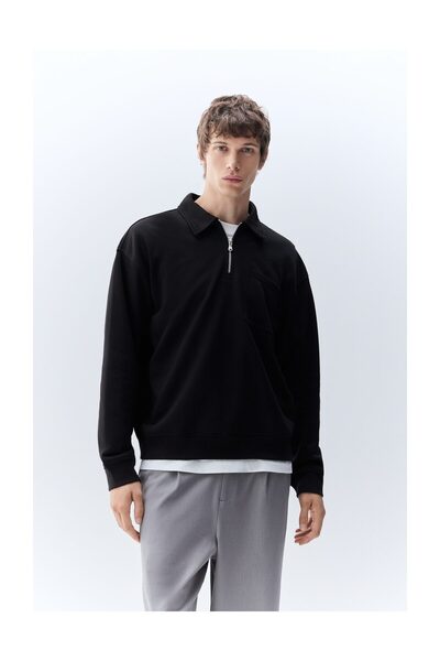 LEFTIES Polo mikina s golierom