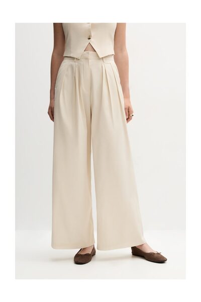 LEFTIES Wide-Leg Pleated Pants