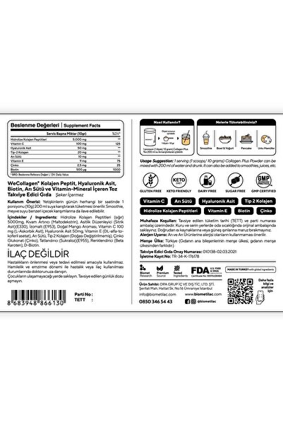 Biomet Collagen Plus Type 1-2-3 Powder 180g