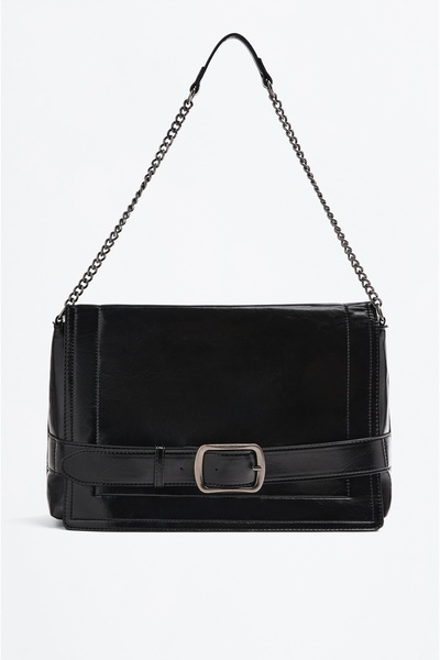 LEFTIES Dámská lesklá kabelka s přezkou přes rameno