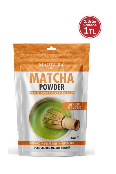 Mahbuba Kayısı Aromalı Matcha ( Maça ) Çayı Tozu Glutensiz 50gr