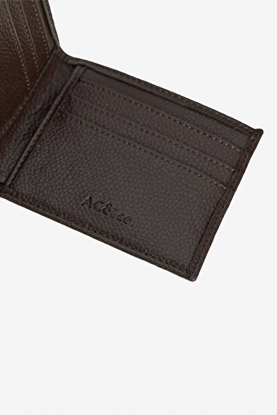 AC&Co / Altınyıldız Classics Men's Brown Gift Boxed Card Compartment 100% Faux Leather Wallet