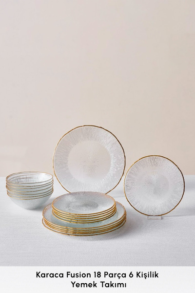 Karaca Fusion 18 Parça 6 Kişilik Cam Yemek Takımı