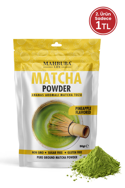 Mahbuba Ananas Aromalı Matcha ( Maça ) Çayı Tozu Glutensiz 50gr