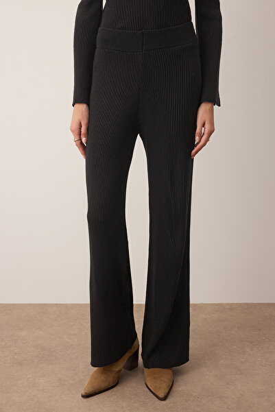 Trendyol Collection Black Square Collar Body Hugging Knitwear Bottom - Top Set Twoaw26Au00054