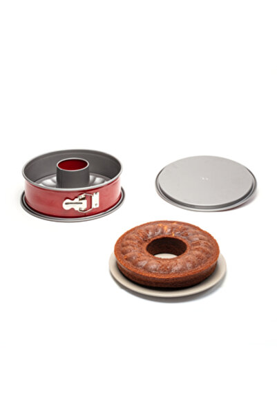TEFAL Baking Mold | Delibake Savarin Springform Pan 25cm | Non-Stick | Easy Release | Red