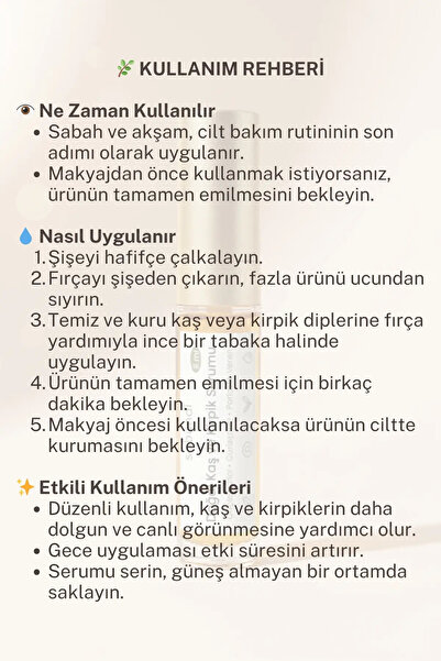 sabunal Natural Eyebrow and Eyelash Serum 5 ml - Enhancing, Strengthening, Brightening Care Oil.