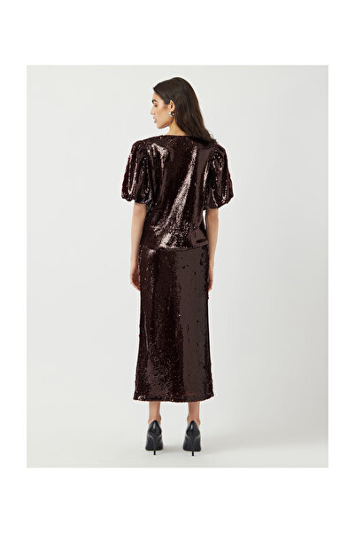 YAS. YASROYALINA 2/4 PAILLETTESZÍNŰ TOP - SHOW