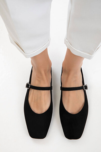 SOHO Čierne semišové dámske baleríny 20842