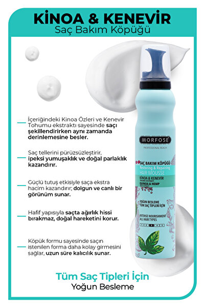 Morfose Saç Köpüğü 4 lü Set Milk+Supreme+Kinoa+Süt Bal