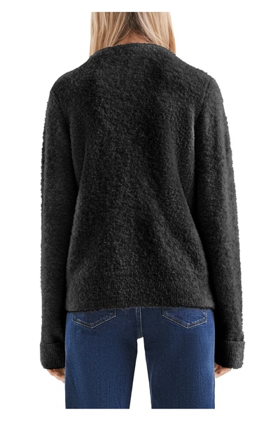 QS by s.Oliver Boucle Sweater with Stand-Up Collar