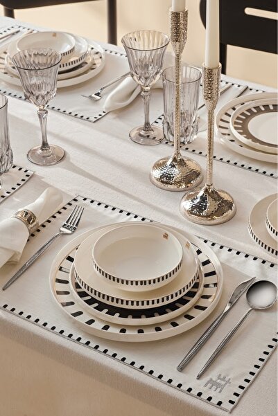 Karaca Stream Bone Kore Plus 24 Parça 6 Kişilik Yemek Takımı