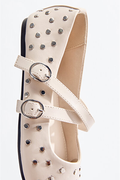 LEFTIES Dupla pántos, szegecses balerina cipő