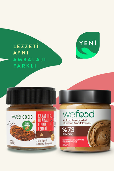 Wefood Kakao Parçacıklı Hurmalı Fındık Ezmesi 200 gr