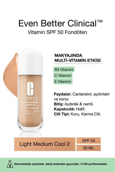 Clinique Even Better Clinical Vitamin Makeup SPF 50 Fondöten 30ml - Light Med...