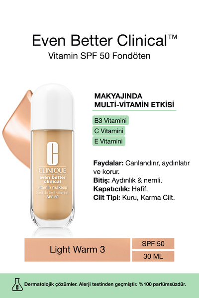 Clinique Even Better Clinical Vitamin Makeup SPF 50 Fondöten 30ml - Light Warm 3