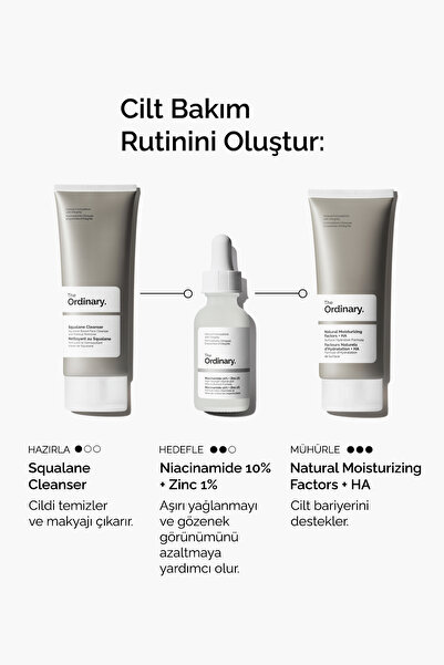 The Ordinary Niacinamide 10% + Zinc 1% - Leke ve Gözenek Görünümü Karşıtı Serum 30ml