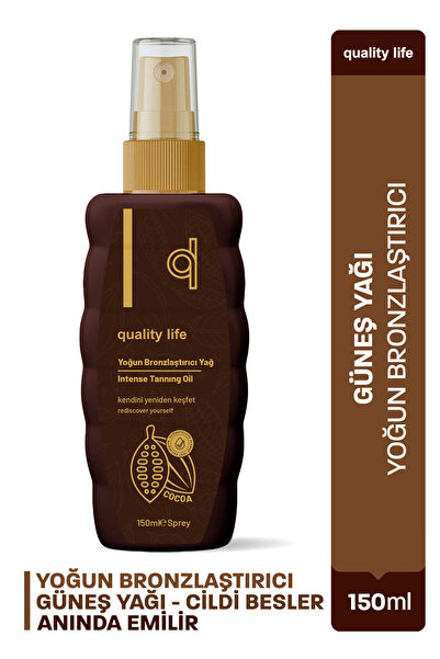 Quality Life Yoğun Bronzlaştırıcı Güneş Yağı E Vitaminli Işıltılı 150 ml Şişe