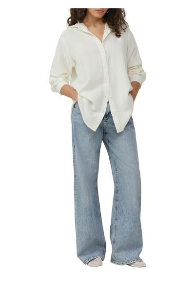 QS by s.Oliver Muszlin szövet túlméretes ingblúz