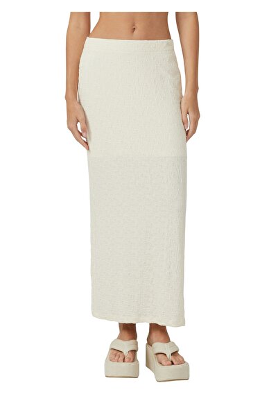 QS by s.Oliver Strukturált szoknya, rugalmas szalag, interlock mez, alkalmi, nyaralás, buli, texturált, magas emelkedés, casua