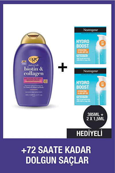 OGX Biotin Kolajen Saç Bakım Kremi + SPF 50 Hediye