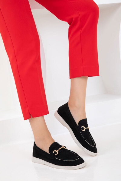 SOHO Чорні замшеві жіночі лофери 21048