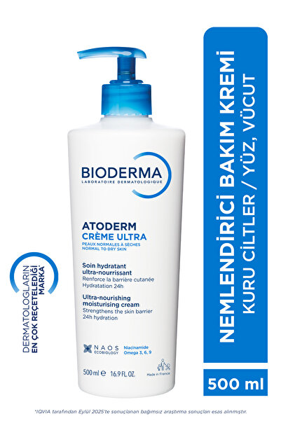 Bioderma Atoderm Cream Ultra Normal ve Kuru Ciltler için Nemlendirici Yüz, Vücut Bakım Kremi 500 ml