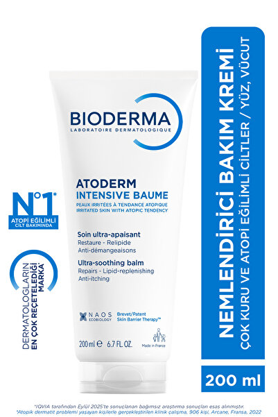Bioderma Atoderm Intensive Balm Çok Kuru Atopi Eğilimli Cilt Nemlendirici Onarıcı Krem Yetişkin, Çocuk 200 ml