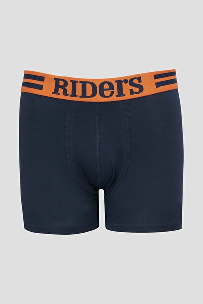 Riders by Lee Pamuklu Esnek Regular Fit Bordo Lacivert Gri Melanj Logolu 3'lü Boxer Paketi