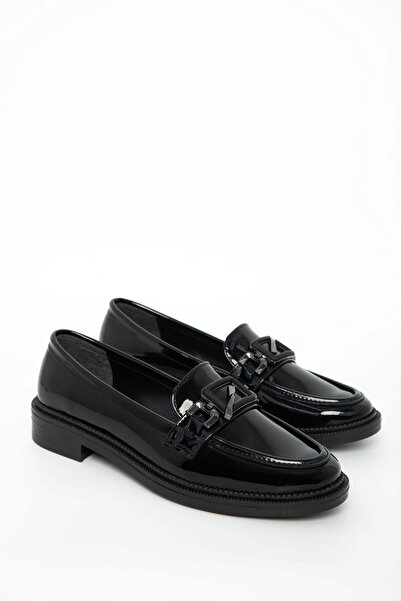 SOHO Siyah Rugan Kadın Loafer Ayakkabı 21095