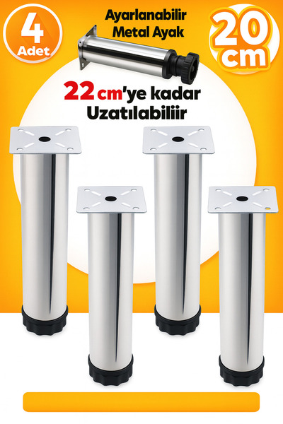 Badem10 Ayarlanabilir Mobilya Kanepe Baza Koltuk Metal Destek Yükseltici Ayağ...