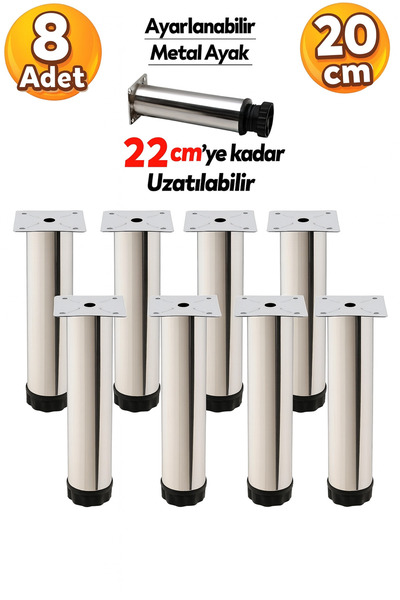 Badem10 Ayarlanabilir Mobilya Kanepe Baza Koltuk Metal Destek Yükseltici Ayağ...