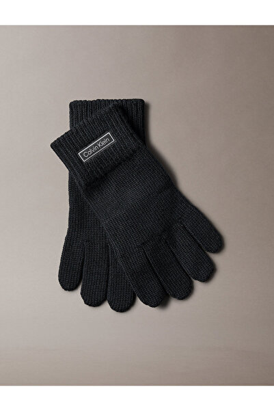 Calvin Klein Γάντια από πλεκτό μαλλί με μπαλώματα