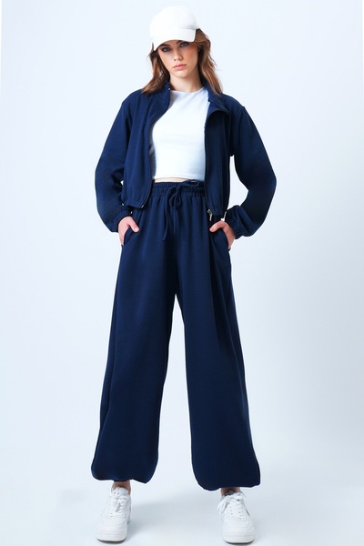 Trend Alaçatı Stili Women's Navy Blue Oversize Jogger Sweatpants Alc-X14610