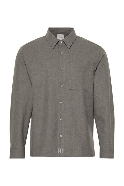 Calvin Klein LS SOLID SILK WOOL EASY SHIRT