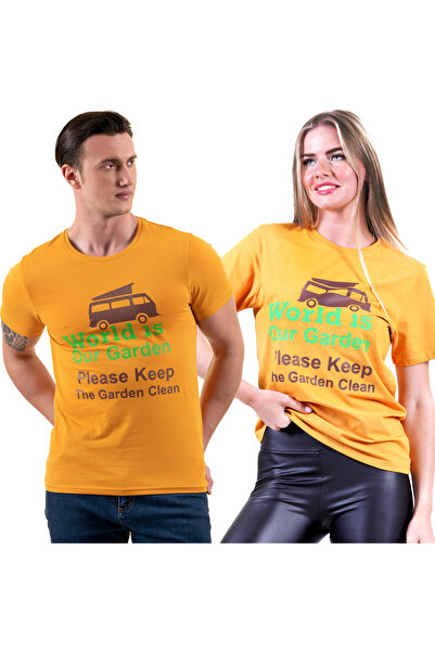 Exve Exclusive Motorhome Camper Nature Environmental Themed Crew Neck Unisex Printed T-Shirt