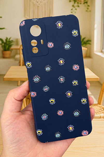 Vip Case Redmi Note 12S - MİNİ EVIL EYE DESENLİ Silikon Darbe Emici Klasik Ko...
